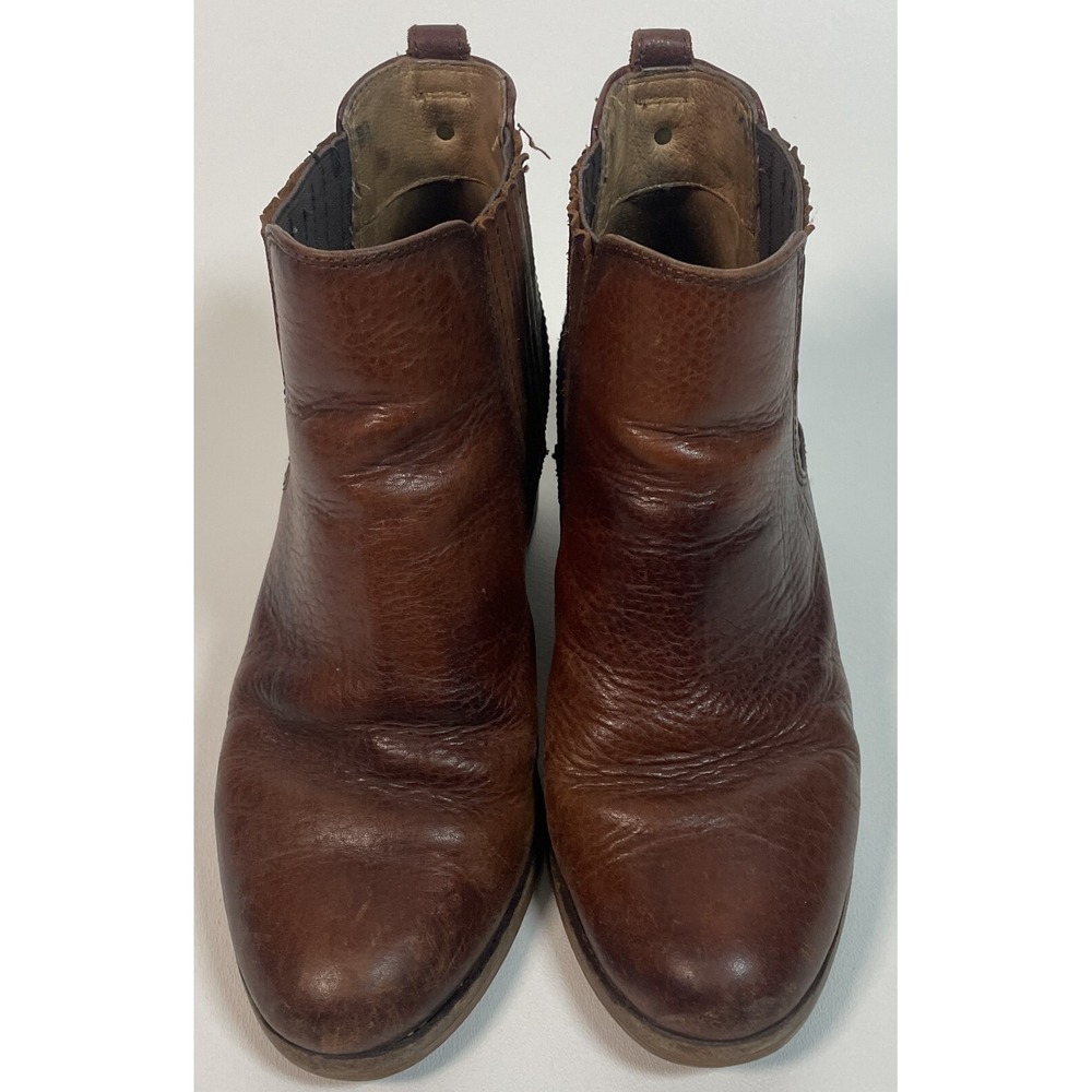 Söfft Brown Leather Ankle Boots Block Heel Western Booties Casual Women's Shoes